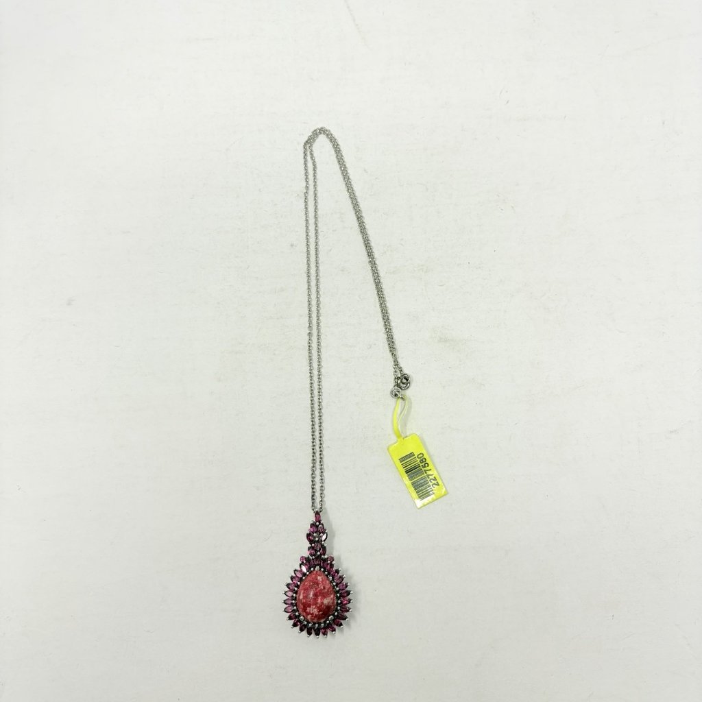Shop Lc Norwegian Thulite Pear/Orissa Rhodolite Garnet Pendant With Chain 5419